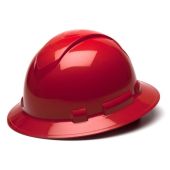 Pyramex HP54120 Ridgeline Hard Hat - Full Brim - 4Pt Ratchet Suspension - Red
