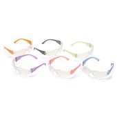 Pyramex Intruder S4110SMP Safety Glasses - Multi Colors Frame - Clear-Hardcoated Lens - Dozen (12 Pairs)
