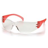Pyramex Intruder SR4110S Safety Glasses, Red Temples, Clear-Hardcoated Lens