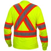 Pyramex RCLTS3110 Hi Vis Yellow Long Sleeve Moisture Wicking T-Shirts - X Back - Type R - Class 3