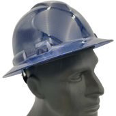 Pyramex Ridgeline Blue Gloss Carbon Fiber Pattern Hard Hat - Full Brim - 4Pt Ratchet Suspension - (CLOSEOUT)