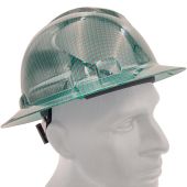 Pyramex Ridgeline Green Gloss Carbon Fiber Pattern Hard Hat - Full Brim - 4Pt Ratchet Suspension - (CLOSEOUT)