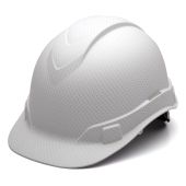 Pyramex Ridgeline HP44116 White Graphite Pattern Hard Hat - Cap Style - 4 Pt Ratchet Suspension