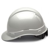 Pyramex Ridgeline HP44116S Shiny White Graphite Pattern Hard Hat - Cap Style - 4 Pt Ratchet Suspension