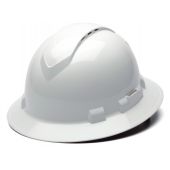 Pyramex Ridgeline HP54110V Full Brim Vented Hard Hat - 4Pt Ratchet Suspension - White