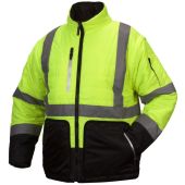 Pyramex RJR3310 Hi Vis Yellow Black Bottom 4-In-1 Reversible Quilted Safety Jacket - Class 3 - (CLOSEOUT)