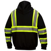 Pyramex RSZH3411 Hi Vis Black Reflective Safety Sweatshirt with Hood - Type O - Class 1