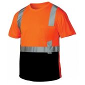 Pyramex RTS2120B Hi Vis Orange Black Bottom Safety T-Shirt - Type R - Class 2