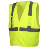 Pyramex RVZ2110CP Type R - Class 2 Hi-Vis Yellow Safety Vest with Clear Pocket