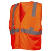 Pyramex RVZ2120CP Type R - Class 2 Hi-Vis Orange Safety Vest with Clear Pocket