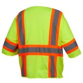 Pyramex RVZ3610 Type R - Class 3 Hi-Vis Yellow Safety Vest with Clear Pocket