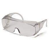 Pyramex S510SJ Solo Jumbo Safety Glasses - (Fits Over Prescription Glasses) - Clear Frame - Clear Lens 