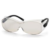 Pyramex S7580SJ OTS XL Safety Glasses - Black Temples - Indoor / Outdoor Mirror Lens (CLOSEOUT)