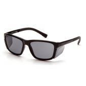 Pyramex SB10720D Conaire Safety Glasses - Black Frame - Gray Lens - W/ Removable Side Shields 