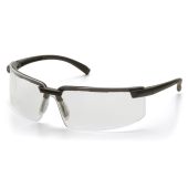 Pyramex SB6110ST Surveyor Safety Glasses - Black Frame - Clear Anti-Fog Lens 