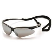 Pyramex SB6370SP PMXTREME Safety Glasses - Black Frame - Silver Mirror Lens with Cord