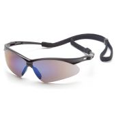 Pyramex SB6375SP PMXTREME Safety Glasses - Black Frame - Blue Mirror Lens with Cord