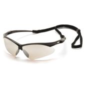 Pyramex SB6380SP PMXTREME Safety Glasses - Black Frame - Indoor/Outdoor Mirror Lens with Cord