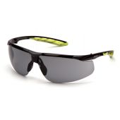 Pyramex SBL10520D Flex-Lyte Safety Glasses - Black/Lime Frame - Gray Lens 