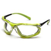 Pyramex SBL9310STM Proximity Safety Glasses - Black/Lime Frame - Clear H2MAX Anti-Fog Lens