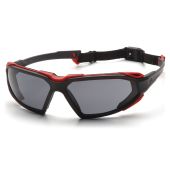 Pyramex SBR5020DT Highlander Safety Glasses - Black / Red Frame - Gray Anti-Fog Lens (CLOSEOUT)