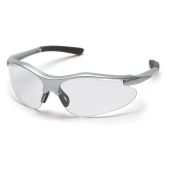 Pyramex SS3710D Fortress Safety Glasses - Silver Frame - Clear Lens - (CLOSEOUT)