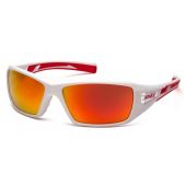 Pyramex Velar SWR10445D Safety Glasses - White / Red Frame - Sky Red Mirror Lens