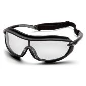 Pyramex XS3 Plus SB4610STP Safety Glasses - Black Frame - Clear H2X Anti-Fog Lens