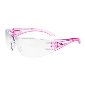 Radians Optima OP6710ID Safety Glasses Clear Lens Pink Temples