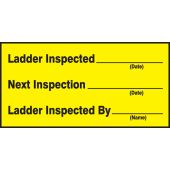 Safety Label: Ladder Inspected, Next Inspection, Ladder Inspected By - 1.5" x 3" - 10/Pack