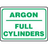 Safety Sign: Argon - Full Cylinders - Plastic - 10" x 14"