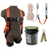 SafeWaze FS-ROOF-E Roofer's Fall Protection Compliance Kit in a Bucket