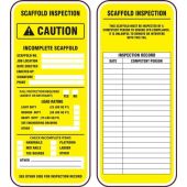 Scaffold Status Safety Tag: Caution Incomplete Scaffold - 25/Pack