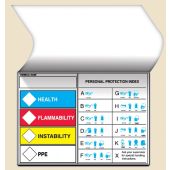 Self Laminating HMCIS Safety Label - Health Safety Flammability PPE - 5" x 7" - 25 Pack