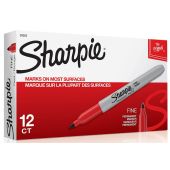 Sharpie 30002 Permanent Marker - Fine - 12 Pack - Red (CLOSEOUT)