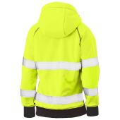 Bisley 323W6819T Hi Vis Yellow ANSI Type R Class 2 Women's Contoured Full Zip Hooded Sweatshirt with Sherpa Lining
