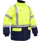 Bisley 343M6450X Hi Vis Yellow X-Back Extreme Cold Jacket with Navy Bottom - ANSI Type R Class 3 