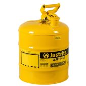 Justrite 7150200 Type I Steel Safety Can for Diesel, 5 gallon, Yellow
