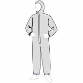 Liberty ProGard Hooded SMS White Coverall - Elastic Wrists & Ankles - 25/Case