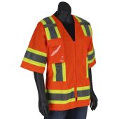 PIP 303-0513 Hi Vis Orange ANSI Type R Class 3 Women's Contoured Safety Vest