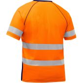 PIP Bisley Hi Vis Orange ANSI Type R Class 2 Short Sleeve T-Shirt with Navy Bottom