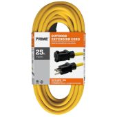 Prime EC500825 - 12/3 SJTW Outdoor Yellow Extension Cord - 25 Ft