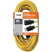 Prime EC500830 - 12/3 SJTW Outdoor Yellow Extension Cord - 50 Ft