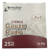 ProStat 2196 Sterile Gauze Pads - 3" x 3" - 25 Pack