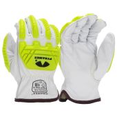 Pyramex GL3003CKB Premium Grain Goatskin Leather Driver Gloves - Para-Aramid 360 A7 Cut Liner - Impact Rating 2 - Pair