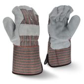 Radians RWG3103G Economy Shoulder Gray Split Cowhide Leather Glove - Gauntlet Cuff - Dozen - Large - (CLOSEOUT)