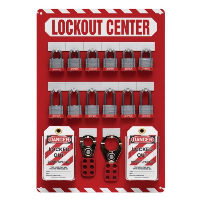 12-Padlock Lockout Center - Combo Kit - 20" x 14"
