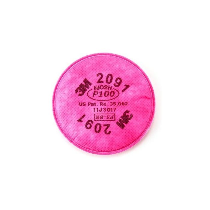 3M 2091 Filters - Oil & Non Oil Based Particles - P100 - Magenta - 2/PK 