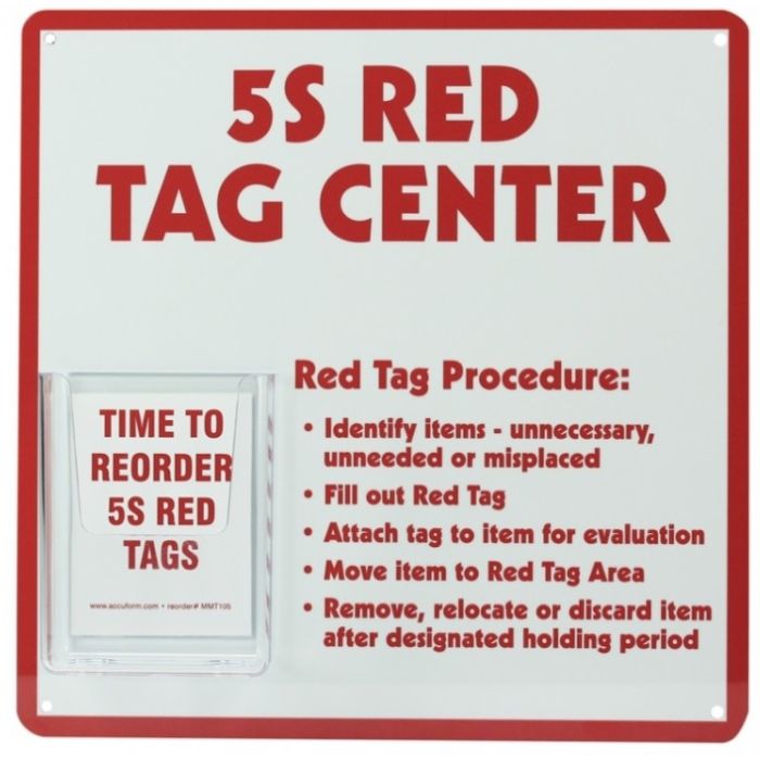 5S Red Tag Center - Board Only - 12" x 12"