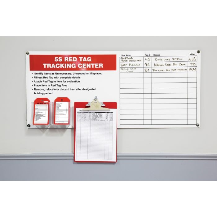 5S Red Tag Mark-It Tracking Center Kit - 16" x 36"